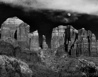 Sedona Arizona Photography Black & White Cathedral Rock Photo - fine art Multiple sizes