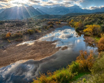 Arizona Sunrays over Salt River sunset fine art photography