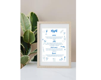 Editable Dinner Menu Template with Hand-Drawn Doodles, Canva Wedding Menu, Printable Reception Menu Card, Instant Download