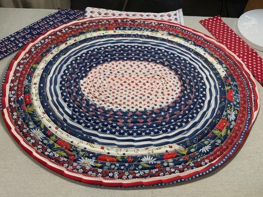 Patriotic Table Topper Patterns Patriotic Table Topper Centerpiece: Red White and Boom Fabric ...