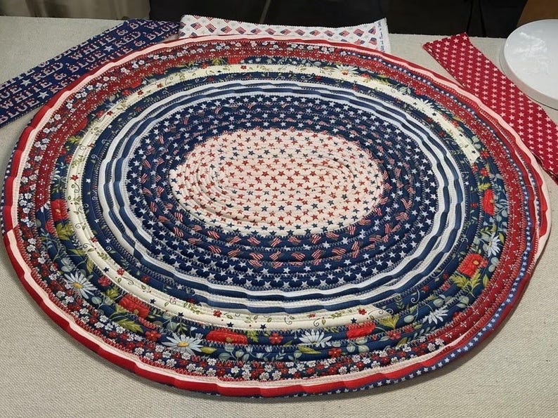 Patriotic Table Topper Patterns Patriotic Table Topper Centerpiece: Red White and Boom Fabric ...