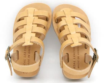 Boys leather sandals. girls gladiator sandals,toddlers sandals, greek sandals children,-Sandales multi-brides en cuir enfant-kids sandals