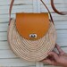 Round Raffia Bag, Boho Raffia Purse, Handwoven Crossbody Bag, Straw Circle Bag, Wicker Bag, Round raffia purse, summer Mother's day gift 