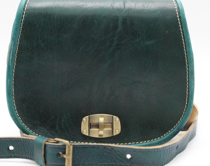 Petrol Green Leather Saddle Bag Leather Blue Cross Body Etsy