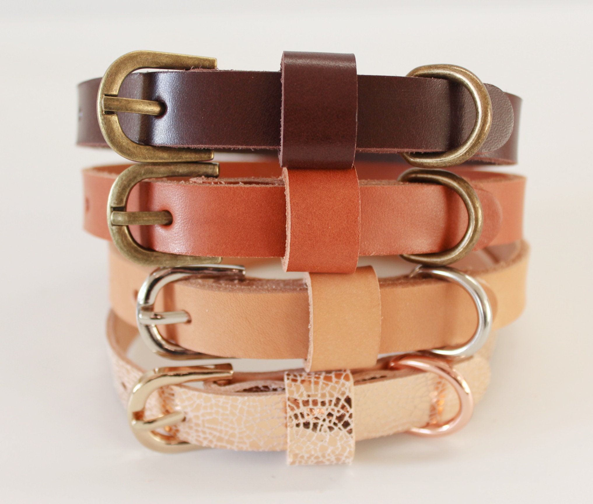 Collier Pour Chien en Cuir Personnalisé, Collier Cuir, Colliers Personnalisés avec Étiquette Nominat