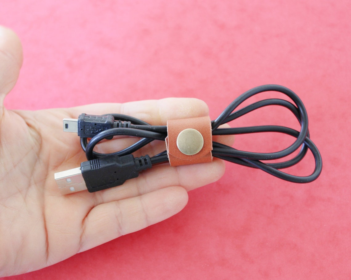 Personalized Leather Cord Holder Cord Organiser Leather Cable Etsy