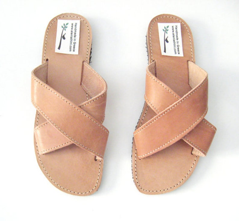 Greek leather slides,metallic slides metallic sandals Gold crisscross slides leather slides gold sandals womens slides womens sandals