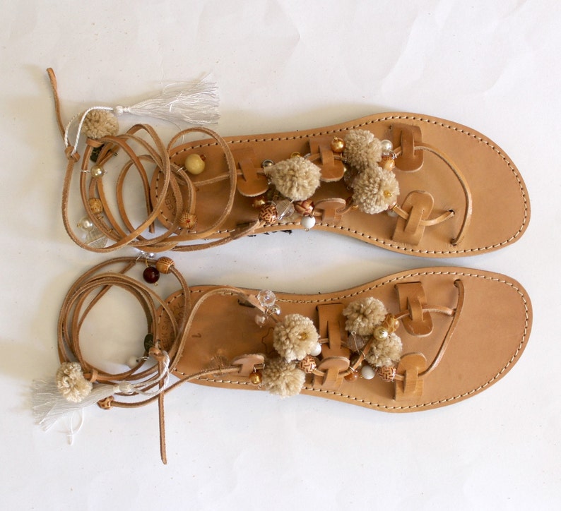 Tie Up Gladiator Sandals Greek Leather Sandals Boho sandals Etsy