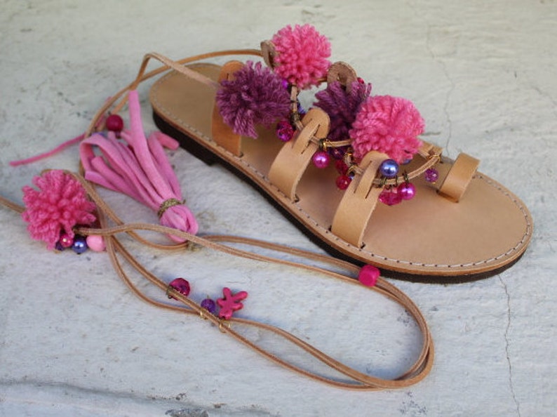 Tie Up Gladiator Sandals Greek Leather Sandals Boho sandals | Etsy