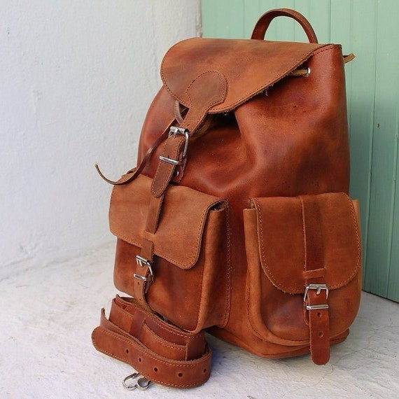 Brown Leather Backpack