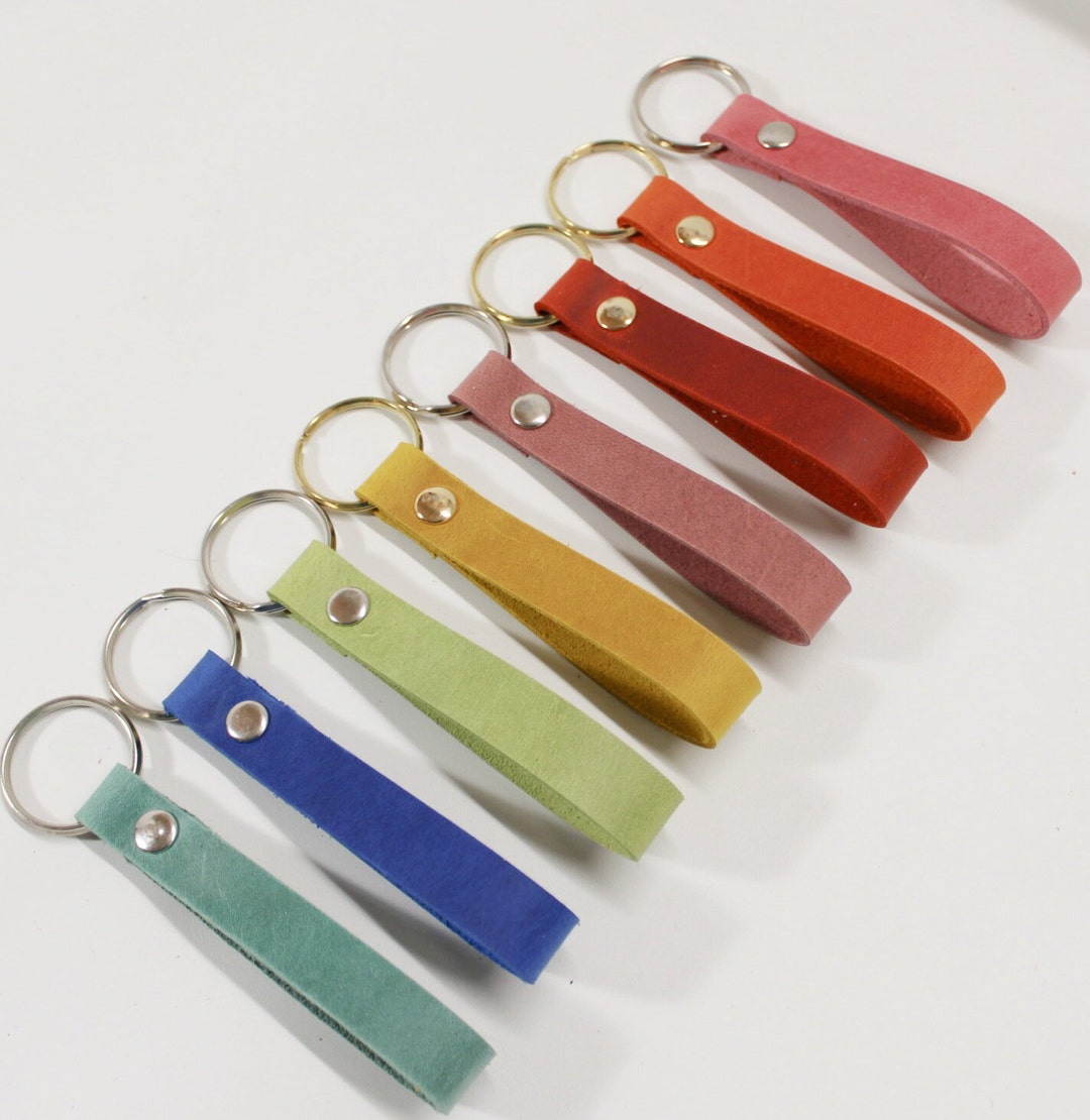 Embossed Leather Keychain Leather Key Fogname Etsy