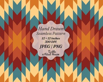 Navajo Tribal Seamless Pattern | Boho Ethnic Digital Paper | Aztec Style JPEG, PNG