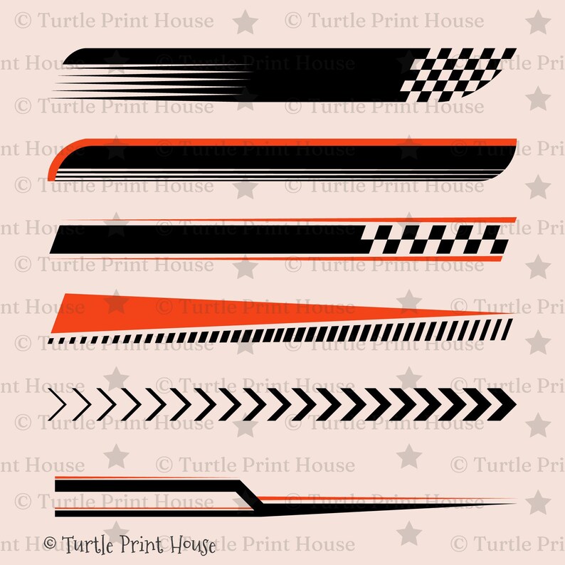 Diagonal Racing Stripes Sport Racing Stripes & Decals Set | 35 Graphics (eps, Svg, Png, Jpeg ...