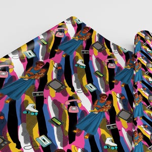 Black Owned Wrapping Paper|Melanin Magic Gift Wrap|Afro-Inspired, Culturally Rich, Bold and Beautiful Gift Wrap for Birthdays and Everyday