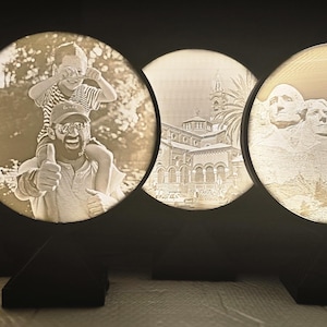 Custom Lithophane Circular Lamp - Great for Anniversary Gifts