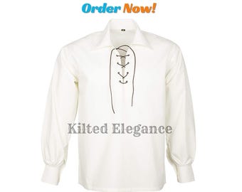 Men's Handmade Jacobite Ghillie Shirt: Highland Renaissance Costume
