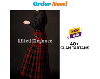 Skotsk tartan ullblandad maxikjol - Highland Clan Plaid