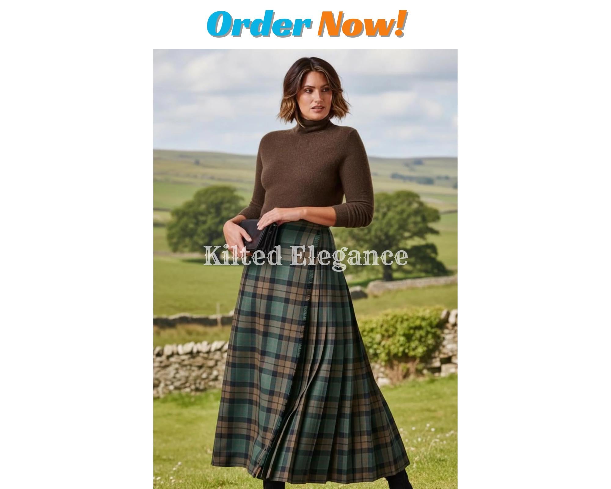 Jupe Longue à Carreaux Palones Pour Femme - Taille 14 - Polyester - Fermeture éclair