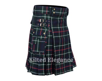 Mackenzie Tartan Utility Kilt: Handmade Scottish Heritage with Cargo Pockets