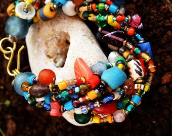 Multicolored beaded Bracelet,Masai chunky Beaded Bracelet,