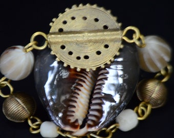 Ashanti brass pendant bracelet for women,Ashanti Brass Bracelet,African Ashanti bracelet,Wearable art Brass bracelet