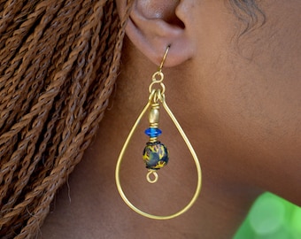 Afrocentric Black Hoop earrings,African Black Brass hoop Earrings,African Black Brass Hoop Earrings for women