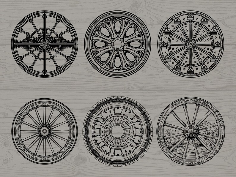 Wheels Silhouette SVG PNG Bundle, Tire Rim Clipart, Auto & Bike Parts ...