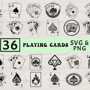Playing Cards SVG PNG Bundle: Casino Game Graphics (Digital Design)