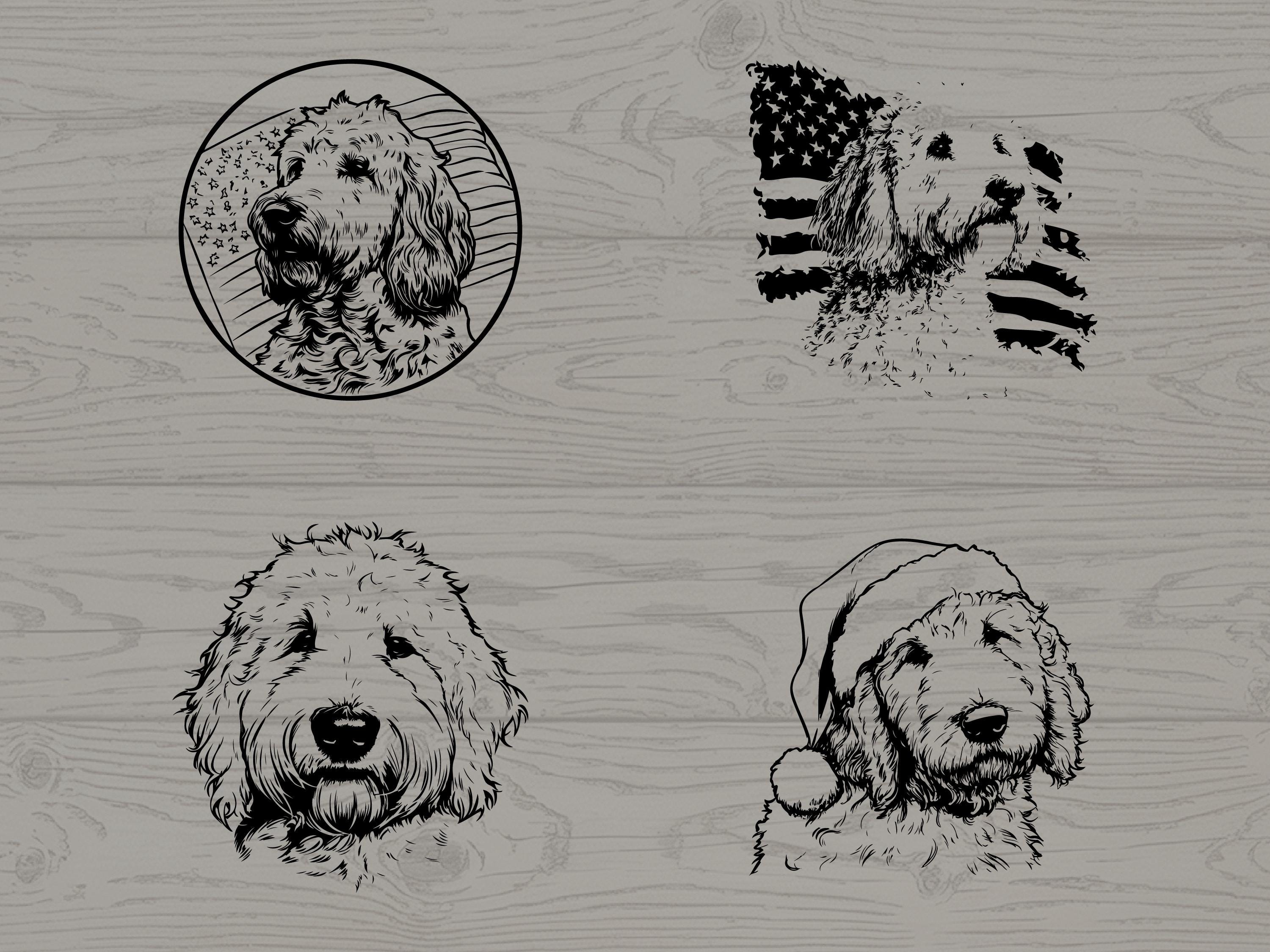 Goldendoodle SVG PNG Bundle | Dog Silhouette Vector Graphics (digital ...