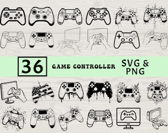 Game Controller Silhouette SVG PNG Bundle, Gaming Clipart Vector, Cricut Cut Files Gamer Design