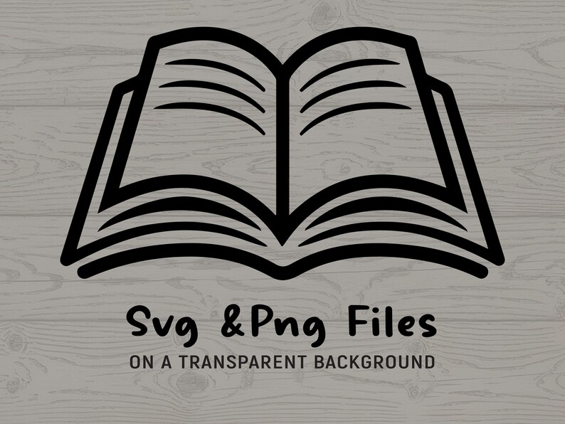 Open Book Silhouette SVG PNG Bundle, Reading Clipart, Library Cut File ...