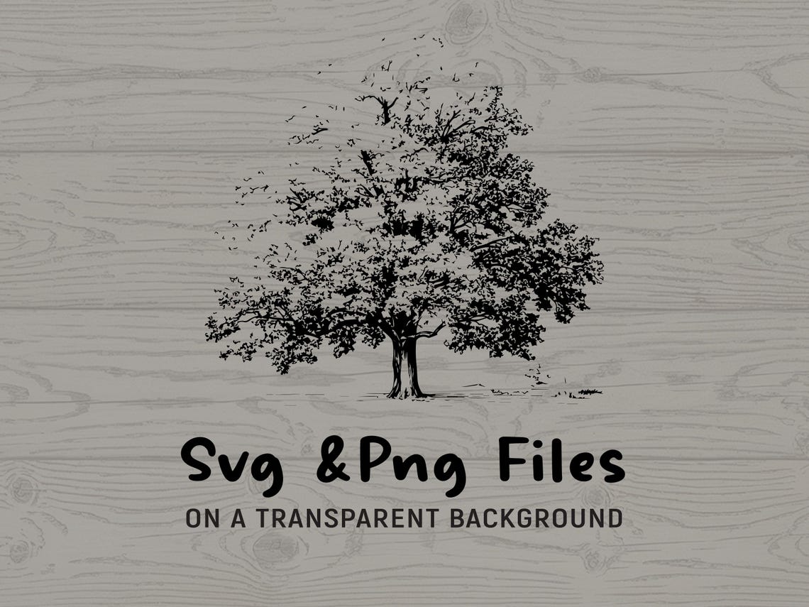 Oak Tree SVG PNG Bundle: Forest Silhouette Vector (digital Design) - Etsy