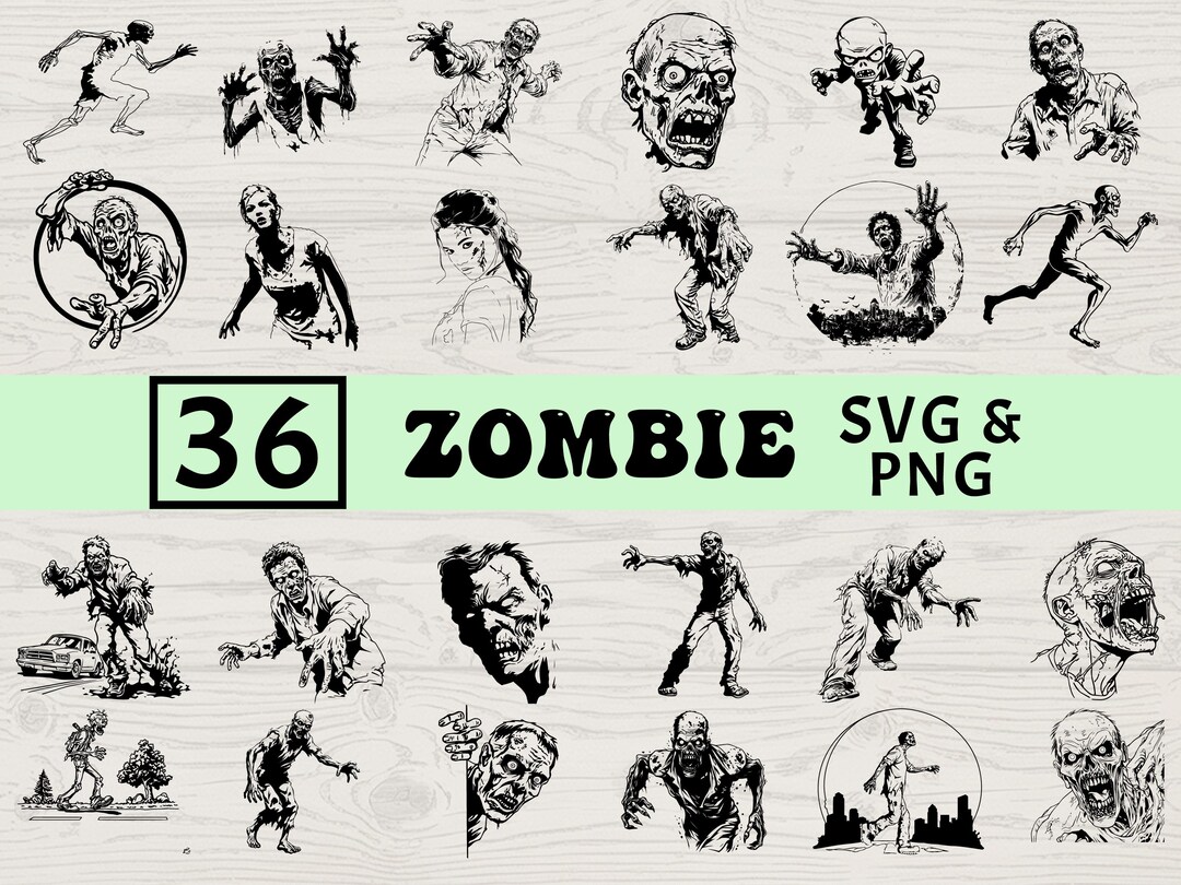 Zombie SVG PNG Clipart | Walking Dead Silhouettes, Horror Cricut Files ...