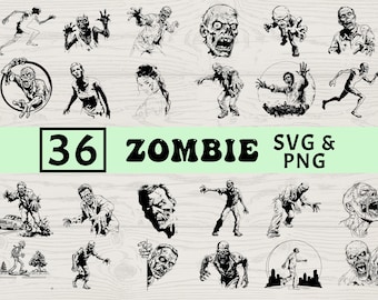 Zombie SVG PNG Clipart | Walking Dead Silhouettes, Horror Cricut Files
