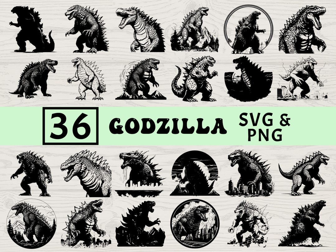 Godzilla SVG PNG Bundle | Kaiju Monster Cut File (digital Design) - Etsy