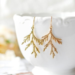 Silver Spruce Tree Leaf Branch Earrings, Fall Earrings, Winter Earrings, Fall Winter Jewelry, Coniferous Evergreen tree, Christmas Tree image 8