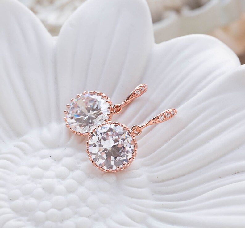 rose gold bridesmaid earrings