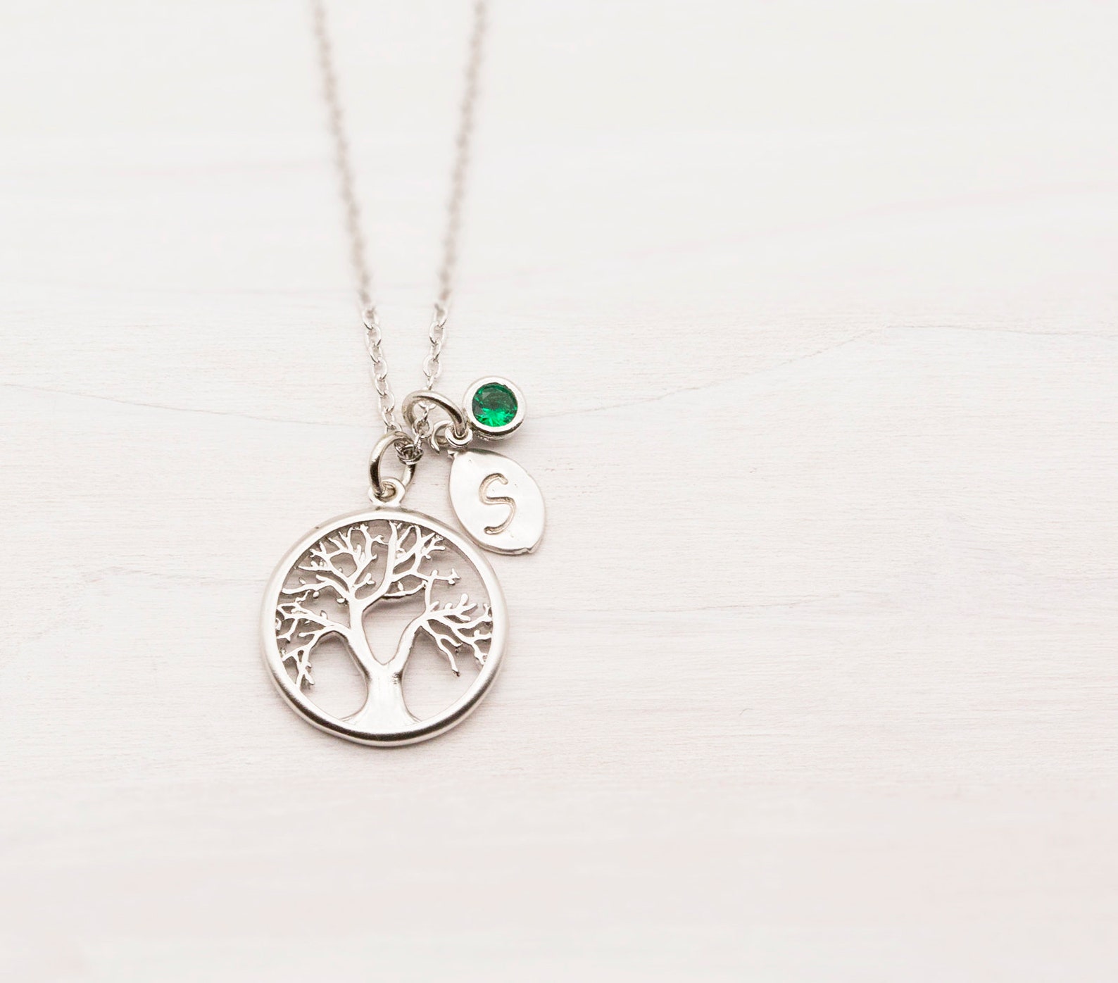 Personalized Family Tree Necklace for MOM Birthstone Initial Etsy