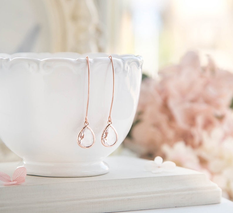rose gold bridesmaid earrings