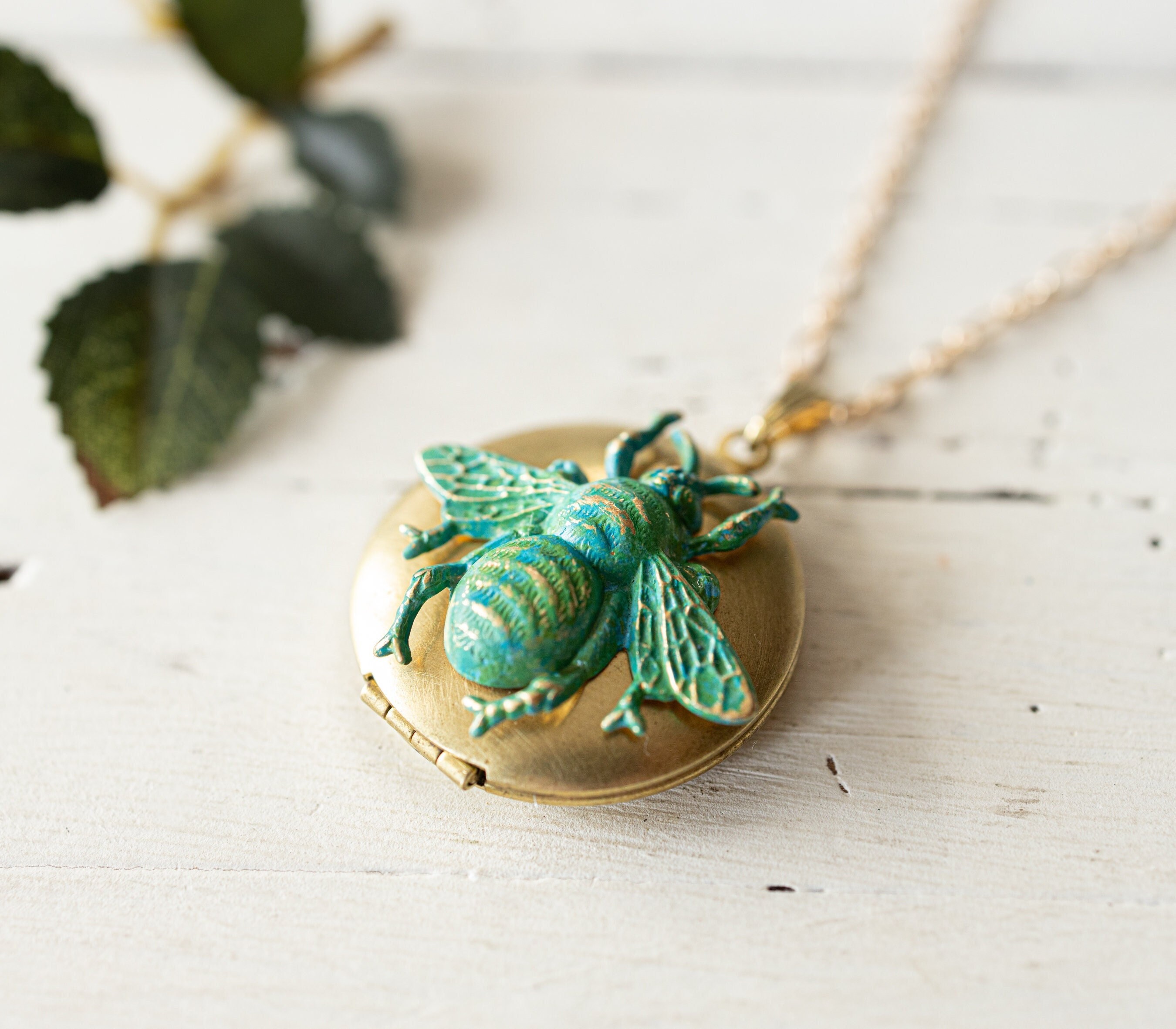 Bee Locket Necklace Personalized Photo 