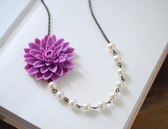 Items similar to Large Lilac lavender chrysanthemum Flower Swarovski ...