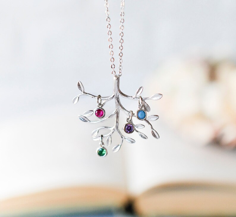 mothers day birthstone necklace etsy