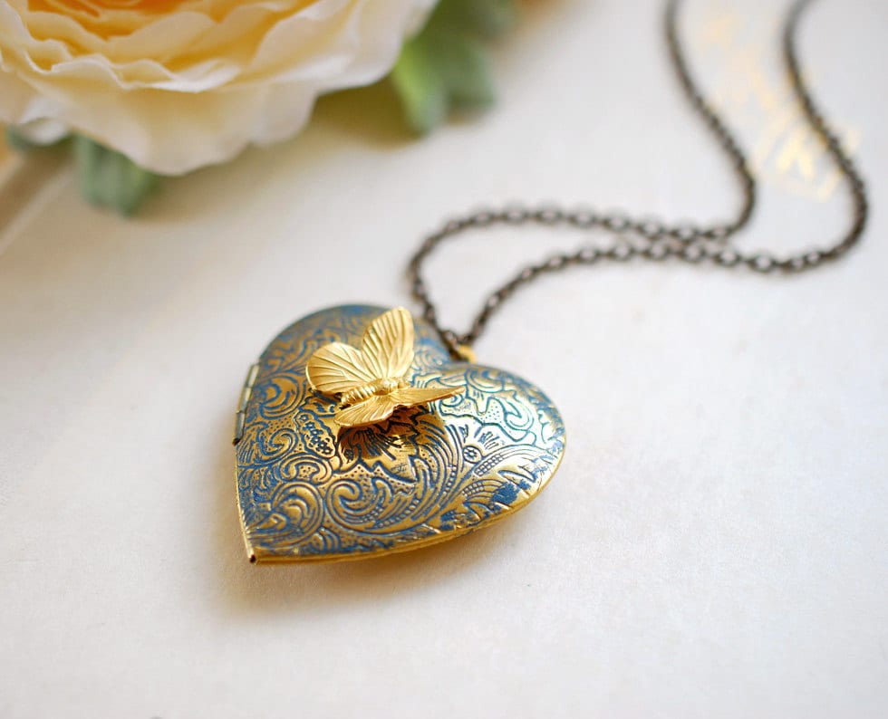 Etsy gold locket Clearance