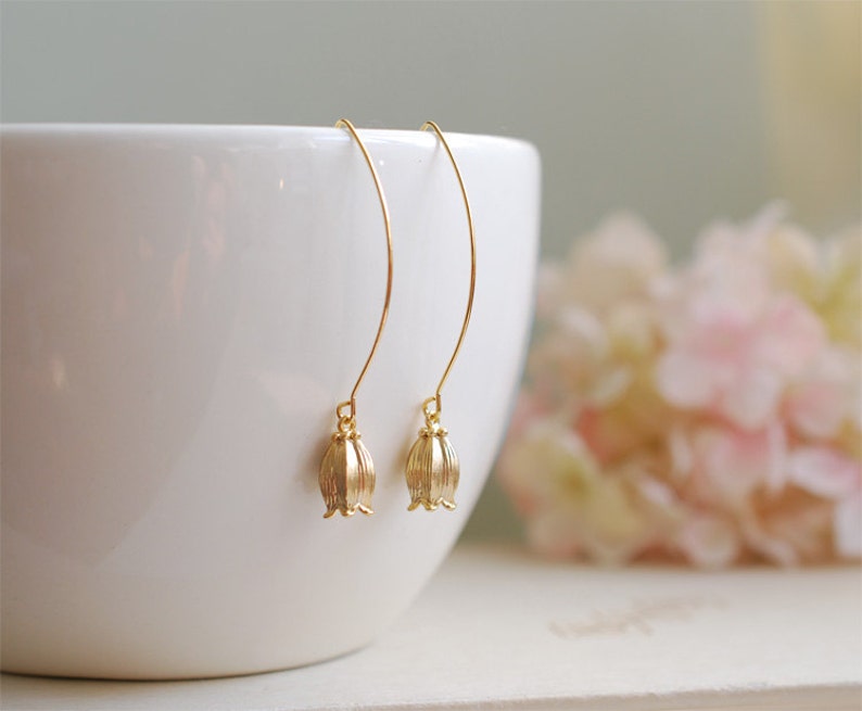 Lily of the Valley Earrings. Matte Gold Lily of the Valley Etsy Lily of the Valley Earrings. Matte Gold Lily of the Valley Etsy
