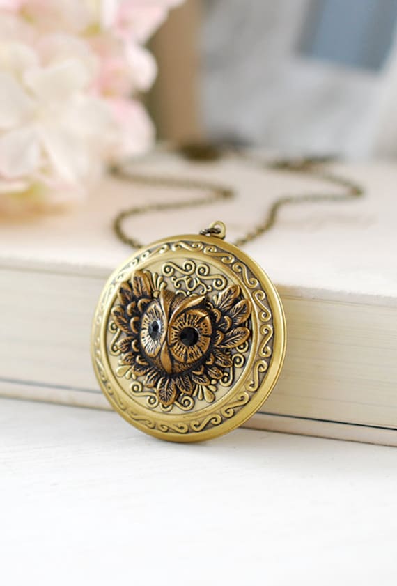 Owl locket discount