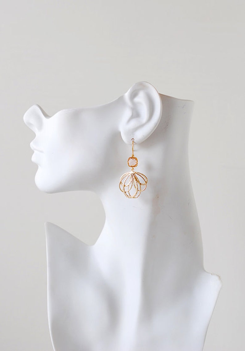 Gold Filigree Navy Blue Dangle Earrings Sapphire Blue Montana Blue Glass Gold Chandelier Earrings Navy Blue Wedding Bridesmaids Earrings