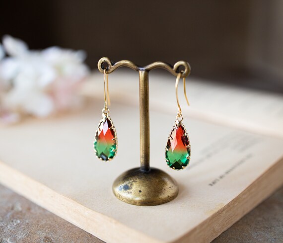Red and green on sale earrings