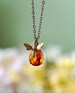 Bee Necklace With Topaz Honey Drop, Bee Jewelry, Honey Bee Humble Bee Necklace, Bee Charm Necklace, Gift for Women for Bee lover Bee Kepper 