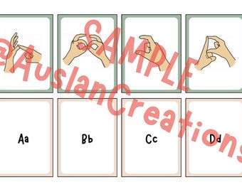 Printable Auslan Alphabet (A-Z) Flashcards