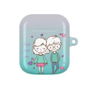 Gepersonaliseerde AirPods-hoesje voor koppels – aangepaste illustratie jubileumcadeau afbeelding 7